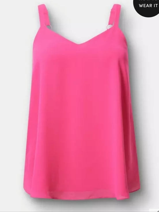 Torrid Sophie Swing Challis Cami Hot Pink - Picture 7 of 7